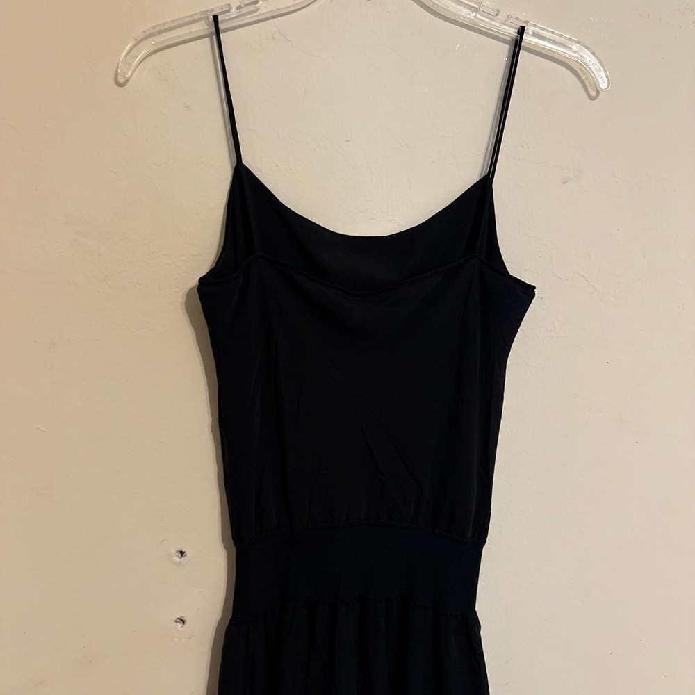 Theory Rib WB Dress Silk Combo K0402601 Black Small Sleeveless Midi Silk Dress - Picture 12 of 16